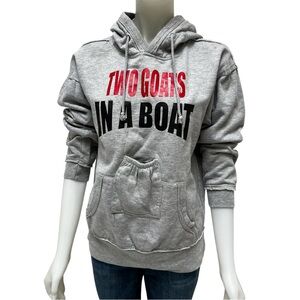 Gray Hoodie with Red and Black Print‎
